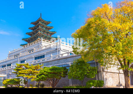 Autumn of Gyeongbokgung Palace in Seoul ,Korea. Stock Photo