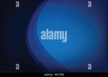 Abstract deep blue background curve and overlap layer with basic simply geometry vector illustration Stock Vector