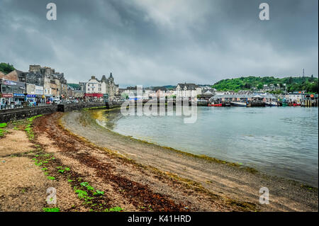 The seaside town of Oban on a stormy day, Argyll, Scotland Stock Photo