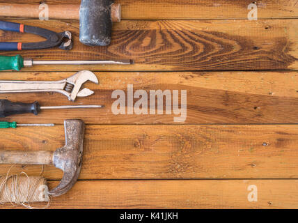Group of  old oxide vintage tools. Hammers Stock Photo