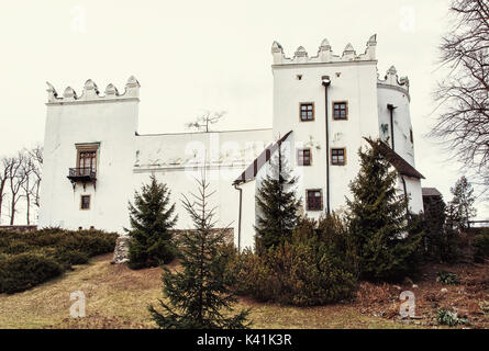 Beautiful chateau Strazky, Slovak republic. Cultural heritage. Architectural theme. Old photo filter. Stock Photo