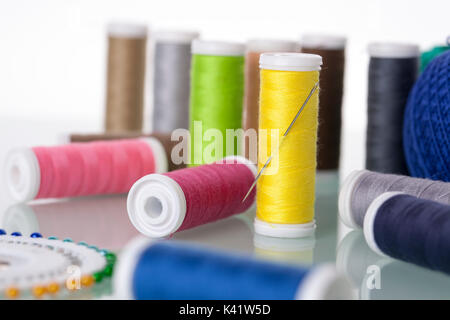 Sewing threads isolated on white background. Studio Shot Stock Photo