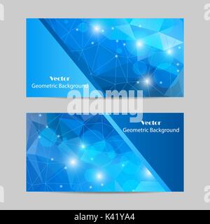 Set of vector banners with polygonal background Stock Vector