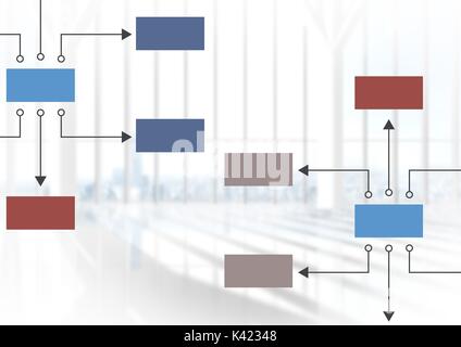 Digital composite of Colorful mind map over bright background Stock Photo