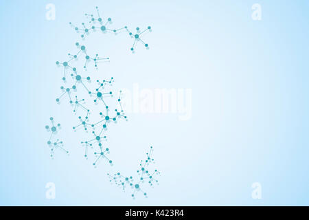 Molecule structure dna and neurons, connected lines with dots, genetic and chemical compounds, illustration Stock Photo