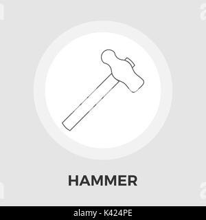 Hammer Icon Vector. Flat icon isolated on the white background. Editable EPS file. Vector illustration. Stock Vector