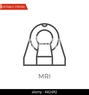 MRI Thin Line Vector Icon. Flat Icon Isolated on the White Background. Editable Stroke EPS file. Vector illustration. Stock Vector