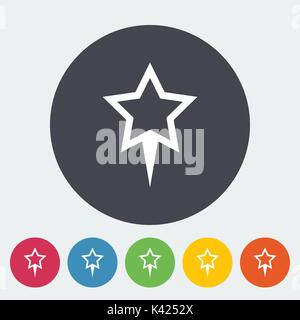 Star pin. Single flat icon on the circle. Vector illustration. Stock Vector