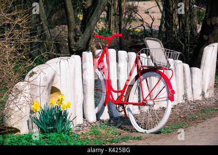 unroadworthy retro bicycle. Parking place for bicycles concept Stock Photo