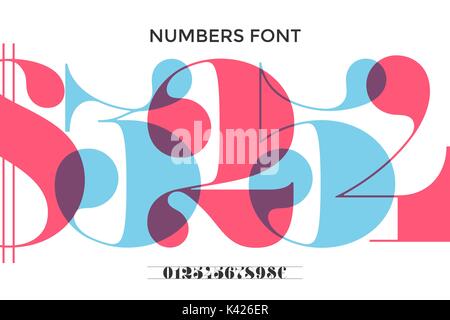 Font of numbers in classical french didot Stock Vector