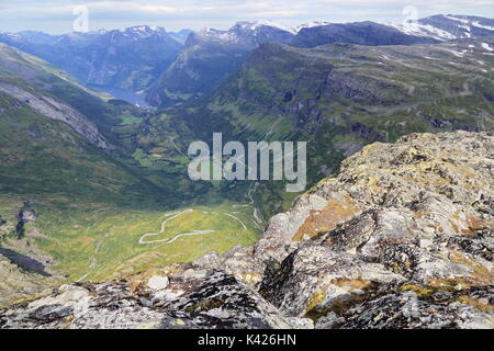 Curvy road at Mountain pass Trollstigen in Andalsnes, More og Romsdal, Norway, Scandinavia, Europe Stock Photo