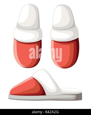 Home slippers icon in cartoon style. Illustration of home slippers icon vector isolated on white background. Stock Vector