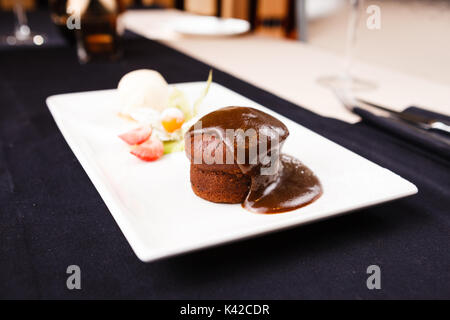 Sticky toffee with dattels Stock Photo