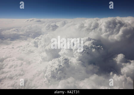 Cloud formations seen from above, from airplane Stock Photo