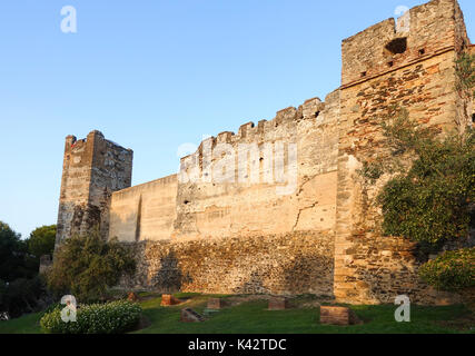 Moorish castle Sohail, Fuengirola Ancient fortification walls, Castillo Sohail, Fuengirola, Andalusia, Spain. Stock Photo