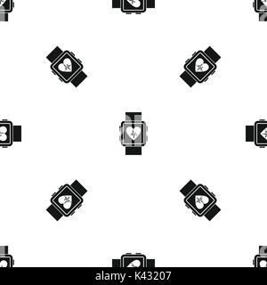 Smartwatch pattern seamless black Stock Vector