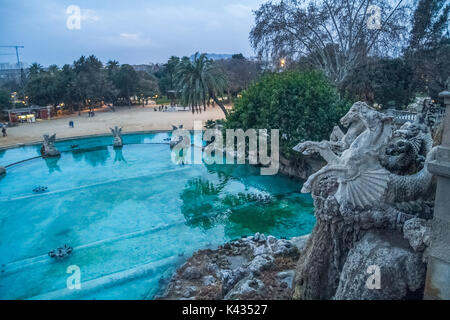 Spain, Barcelona, Urban city, park, fountain. 2013. Catalonia. Stock Photo