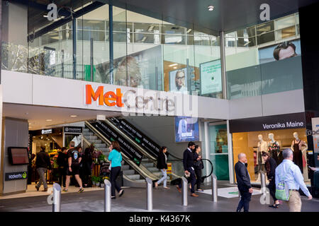 Metcentre shopping centre store mall in Sydney city centre contains food court and range of boutique retail stores , Sydney,Australia Stock Photo