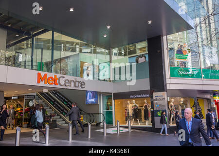 Metcentre shopping centre store mall in Sydney city centre contains food court and range of boutique retail stores , Sydney,Australia Stock Photo