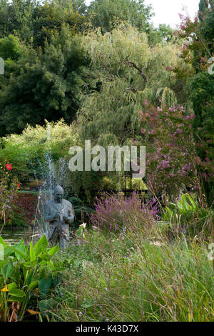 statue of Latour-Marliac in his waterlily garden Le Temple-Sur-Lot France Stock Photo