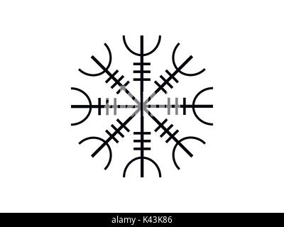 Galdrastafir. Icelandic symbol, intertwined runes. Vector illustration Stock Vector