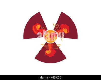Nuclear explosion. Atomic bomb. Vector illustration Stock Vector