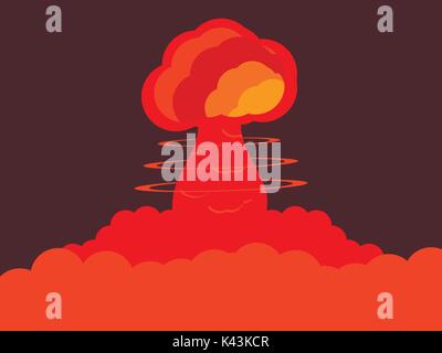 Nuclear explosion. Atomic bomb. Vector illustration Stock Vector