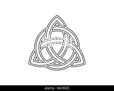 Triquetra. Trinity knot. Celtic symbol of eternity. Vector illustration Stock Vector