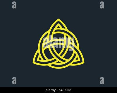 Triquetra. Trinity knot. Celtic symbol of eternity. Vector illustration Stock Vector