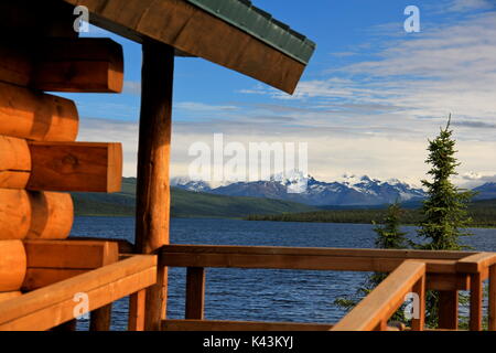 View From The Porch Of A Log Cabin In Northern Ontario Stock Photo