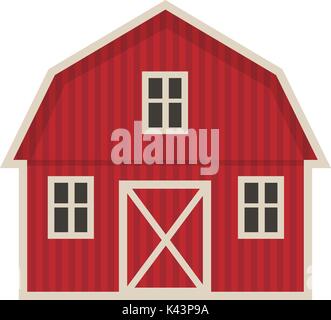 Farm building icon flat style. Isolated on white background. Vector illustration Stock Vector