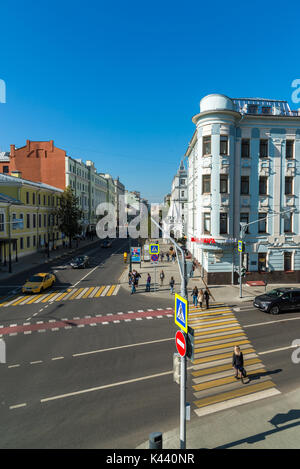 Moscow, Russia - August 31.2017. Malaya Dmitrovka Street Stock Photo