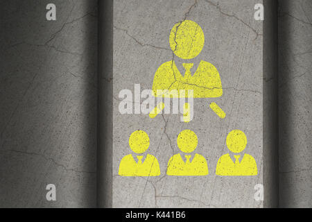 Leadership graphic against overhead view of old steps Stock Photo