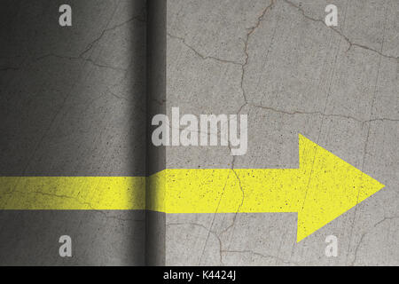 Vector illustration of arrow  against overhead view of steps Stock Photo