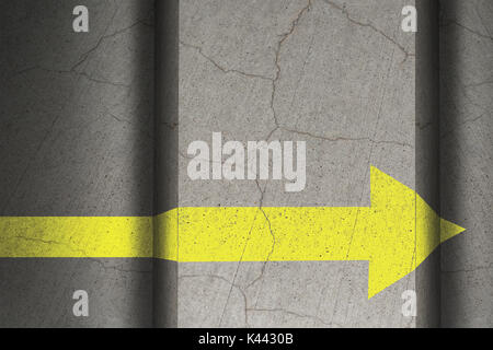 Vector illustration of arrow  against overhead view of old steps Stock Photo