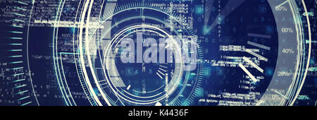 Circle interface with percentage in blue background Stock Photo