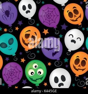 Halloween balloons seamless background 1 - eps10 vector illustration. Stock Vector