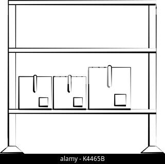 Boxes on shelf Stock Vector