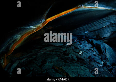 An abandoned slate mine in Italy with a concrection. Fontanabuona valley, Genoa, Italy, Europe Stock Photo