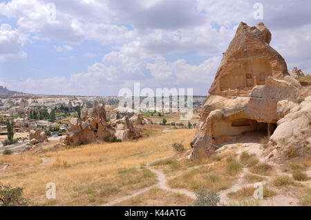 Tipical house, within the fairy chimneys, typical that you can see across the Kappadokia in Turkey. Stock Photo