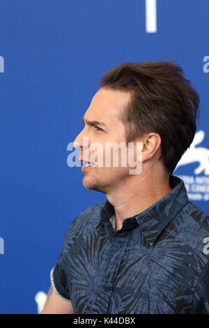 Europe, Italy, Lido di Venezia, 04 september, 2017 : the actor Sam Rockwell at the photocall of the movie 'Three Billboards Outside Ebbing, Missouri'. 74th Venice International Film Festival    Photo © Ottavia Da Re/Sintesi/Alamy Live News Stock Photo