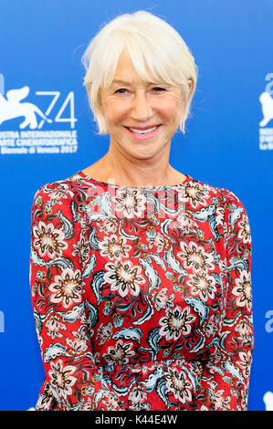 Venice, Italy. 03rd Sep, 2017. Helen Mirren during the 'The Leisure Seeker' photocall at the 74th Venice International Film Festival at the Palazzo del Casino on September 03, 2017 in Venice, Italy Credit: Geisler-Fotopress/Alamy Live News Stock Photo