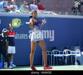 New York, United States. 04th Sep, 2017. Whitney Osuigwe of USA returns ball during match against Margaryta Blokin of Ukraine at US Open juniors Championships at Billie Jean King National Tennis Center Credit: lev radin/Alamy Live News Stock Photo