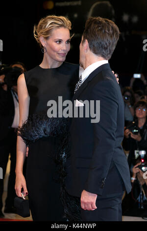 Sam Rockwell and Leslie Bibb attend the premiere of 'Three Billboards Outside Ebbing, Missouri' during the 74th Venice Film Festival at Palazzo del Cinema in Venice, Italy, on 04 September 2017.         - NO WIRE SERVICE - Photo: Hubert Boesl/dpa Stock Photo