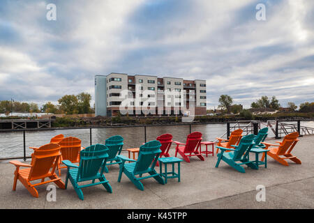 USA, New York, Western New York, Buffalo, Silo City, new entertainment district around renovated grain elevators Stock Photo