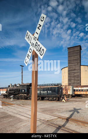 USA, Pennsylvania, Scranton,  Steamtown National Historic Site, steam-era locomotive Stock Photo