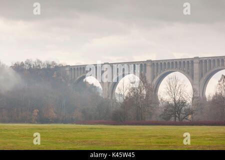 USA, Pennsylvania, Nicholson,  Tunkhannock Viaduct, largest concrete bridge in the USA Stock Photo