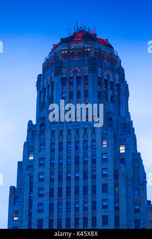 USA, New York, Western New York, Buffalo, Buffalo City Hall, dawn Stock Photo