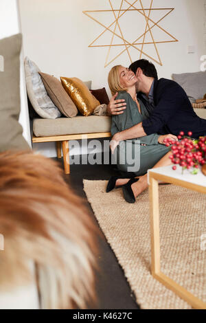 Young couple in love at home Stock Photo