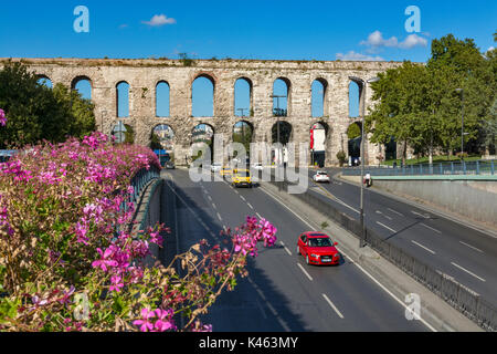 The Valens Aqueduct in Istanbul,Turkey Stock Photo